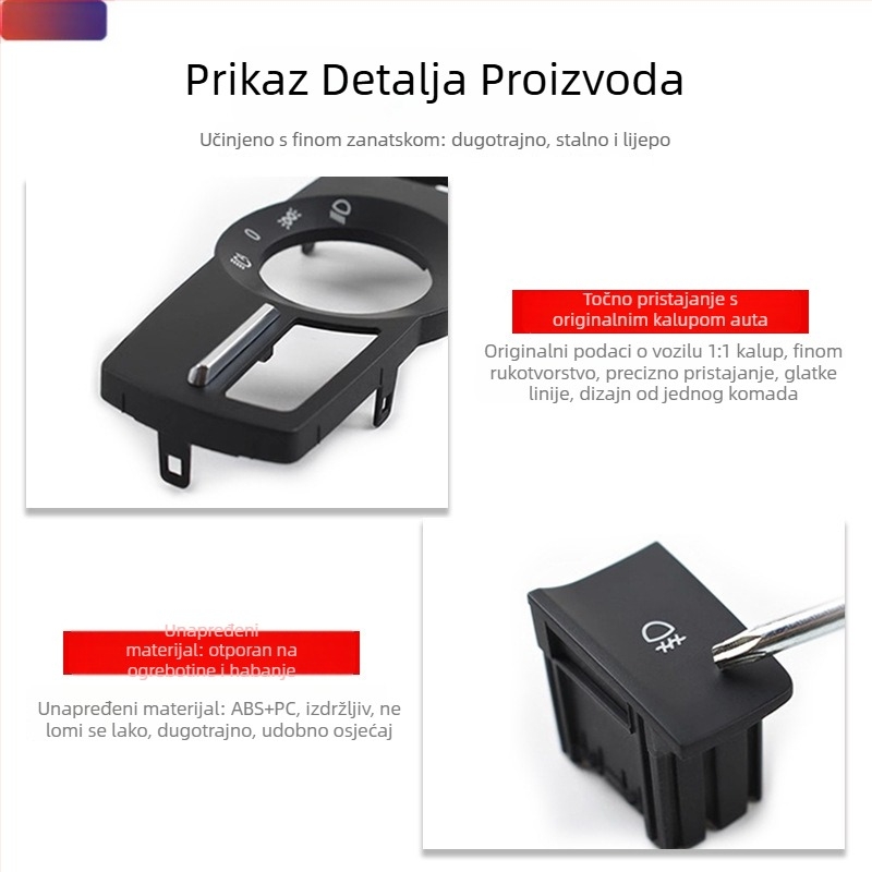 Extreme panel prekidača za svjetla za BMW 3. serije, 5. serije, 7. serije i X1, X3, X4 — plastična konstrukcija