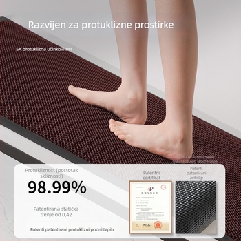 Rohož za ulazna vrata — poliester vlakna, geometrijski uzorak, pravokutni oblik, moderni minimalistički stil, može se prati vodom