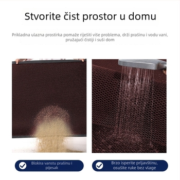 Rohož za ulazna vrata — poliester vlakna, geometrijski uzorak, pravokutni oblik, moderni minimalistički stil, može se prati vodom