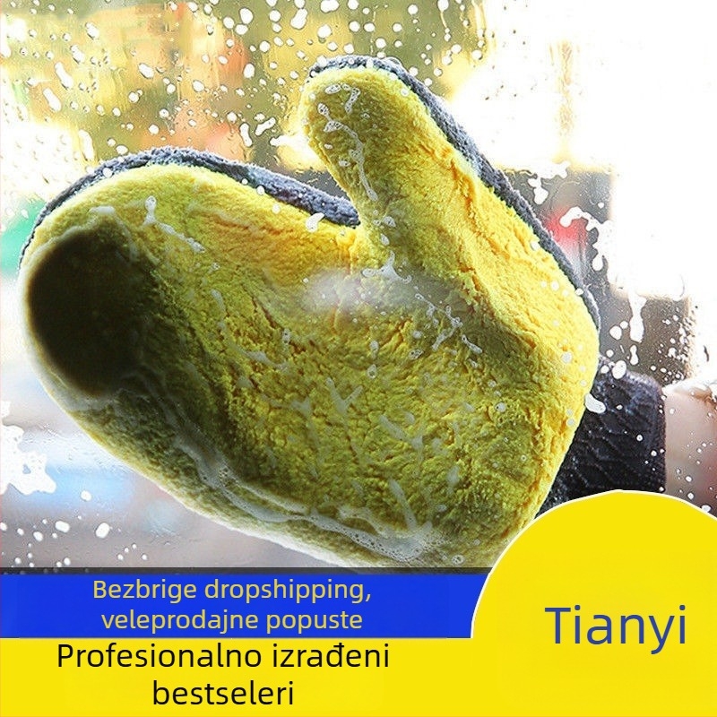 Rukavice za pranje automobila – plišane medvjeđe šape, Coral Fleece materijal, brend Plush bear paw