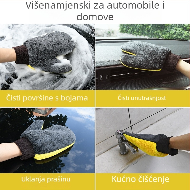 Rukavice za pranje automobila – plišane medvjeđe šape, Coral Fleece materijal, brend Plush bear paw