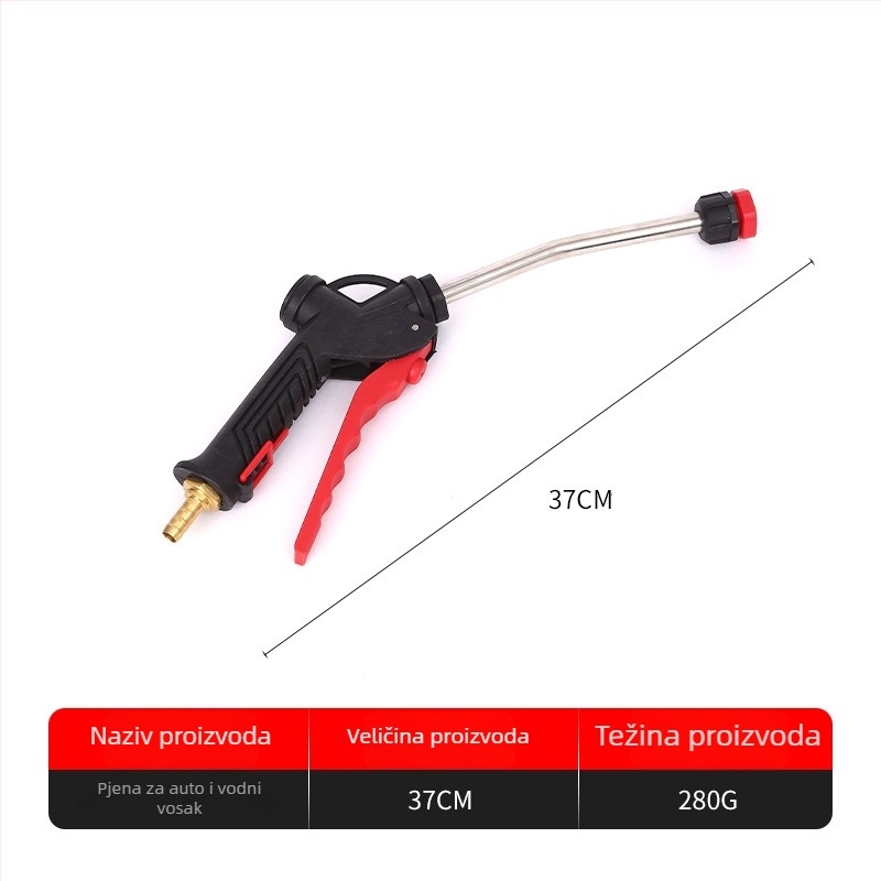 Pistolj za pjenu za pranje automobila (Bakrena glava pištolja • ABS drška • Duža pjene oblik Ventilatora)