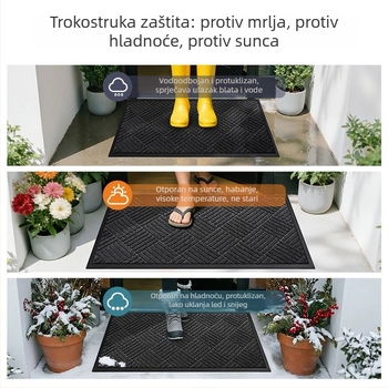 Vanjski ulazni tepih, protuklizni, elegantan luksuzan izgled, kućna upotreba, uklanja pijesak i prašinu, otporan na prljavštinu i habanje, polipropilenska vlakna