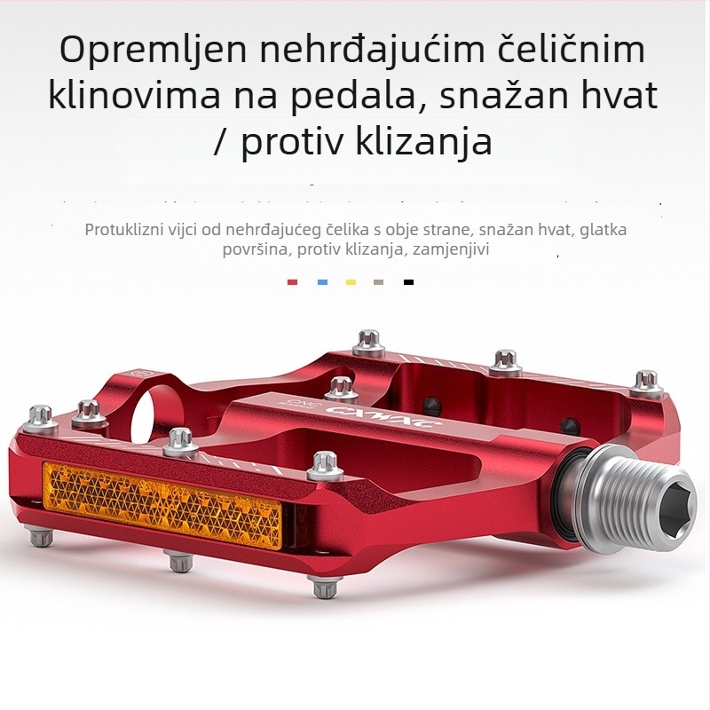 Ravni pedali za bicikl s reflektorom (Brend ROCES, Model CX-330, Materijal: aluminijska legura)
