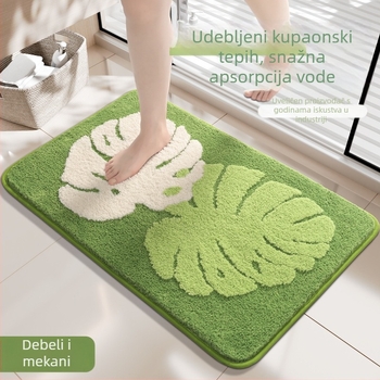Podložka za ulaz i kupaonicu od poliester s flokiranjem i tkano, kvadratni oblik, ručno pranje