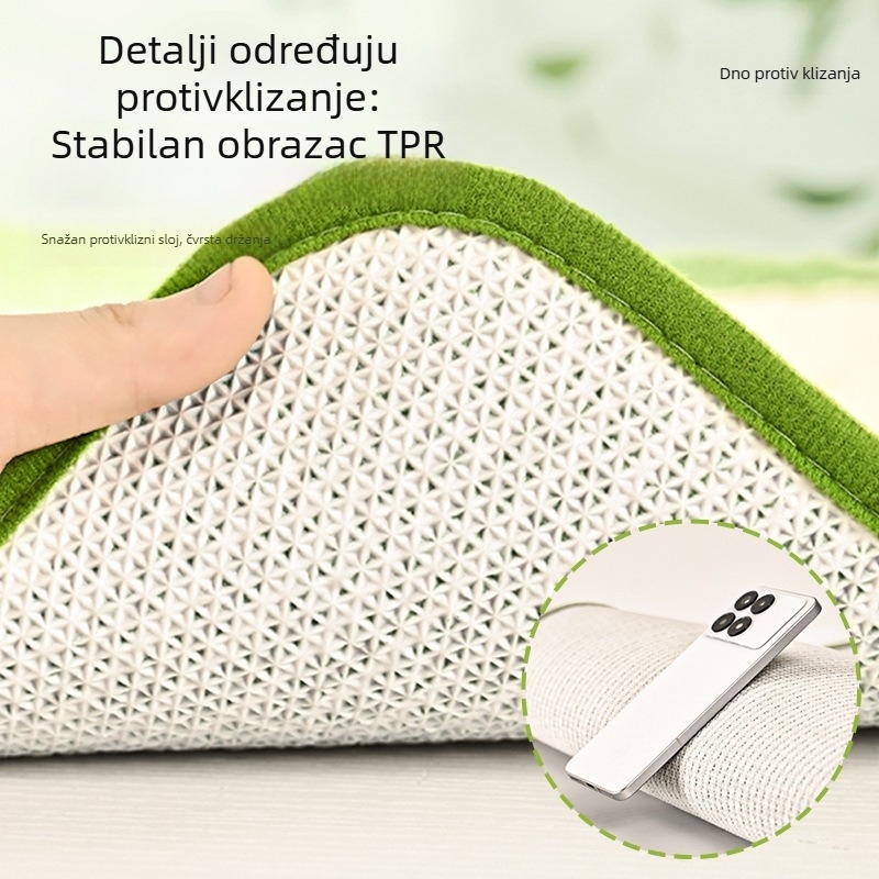 Podložka za ulaz i kupaonicu od poliester s flokiranjem i tkano, kvadratni oblik, ručno pranje