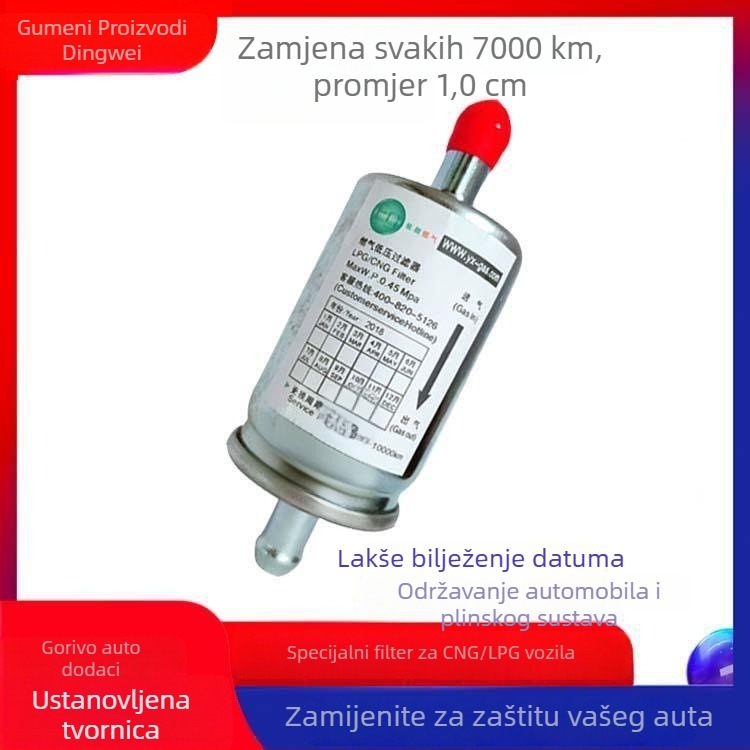 Filter plinskog kartridža za CNG/LPG dvostruko gorivo u automobilskim sustavima