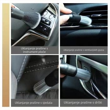 Četka za čišćenje unutrašnjosti automobila – za otvore klima uređaja i pukotine sjedala, detaljno čišćenje, mekane dlačice četke (Materijal: kemijska vlakna)
