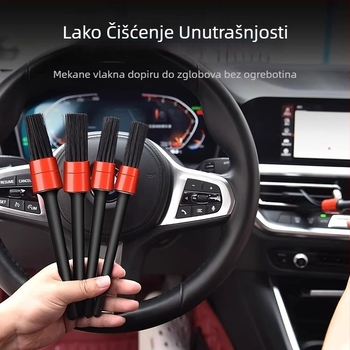 Dvostruko korištena četka od mekih vlakana za unutarnje dijelove automobila i dom – čišćenje uskih prostora i otvora za zrak, uklanja prašinu i mrlje