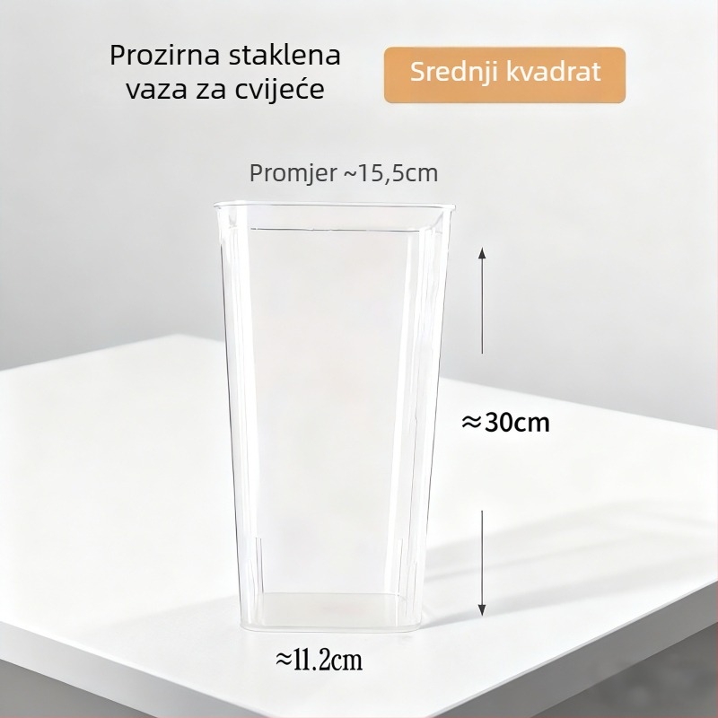 PET posuda za cvijeće – prozračna, prozirna, izdržljiva; za stol i pod; jednostavan modern stil; pogodno za ured i kućnu njegu biljaka