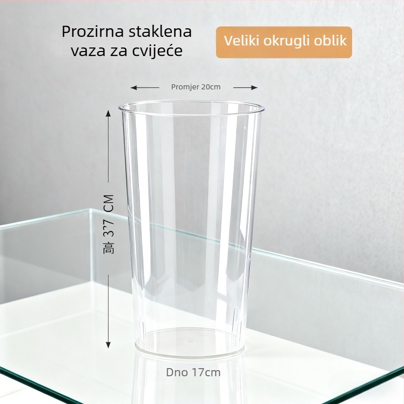 PET posuda za cvijeće – prozračna, prozirna, izdržljiva; za stol i pod; jednostavan modern stil; pogodno za ured i kućnu njegu biljaka