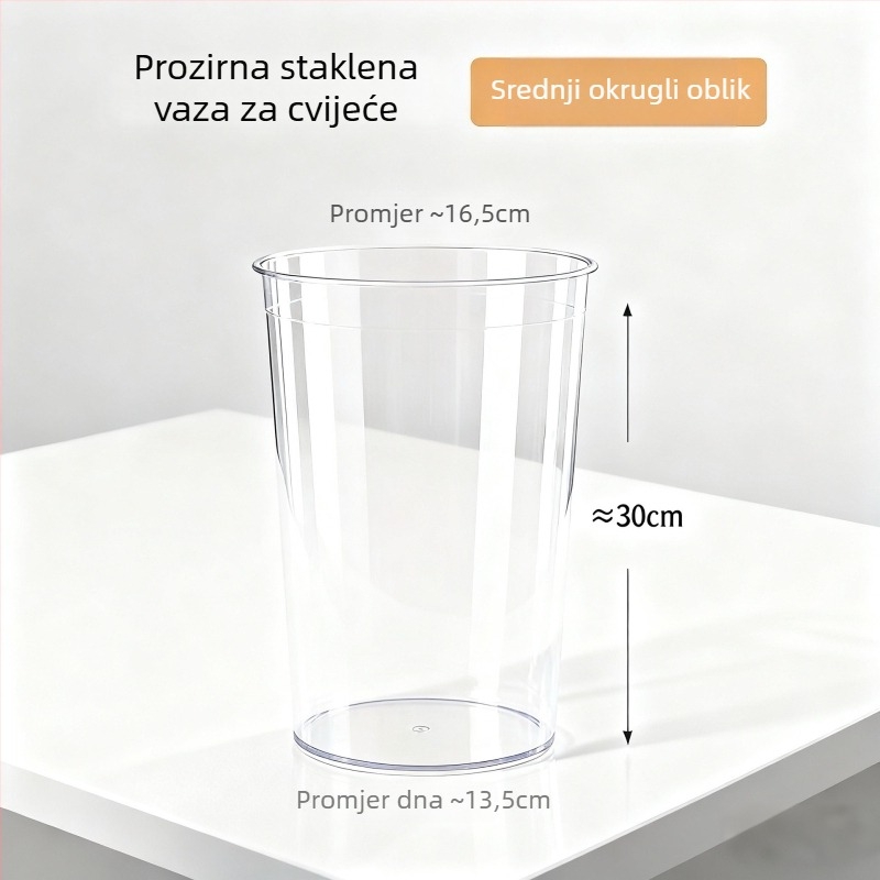 PET posuda za cvijeće – prozračna, prozirna, izdržljiva; za stol i pod; jednostavan modern stil; pogodno za ured i kućnu njegu biljaka