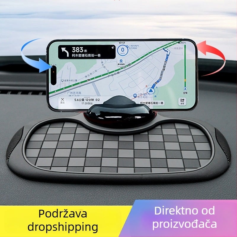 Antislip podloga za ploču automobila s držačem za telefon i skrivenim spremnikom za karticu za parkiranje
