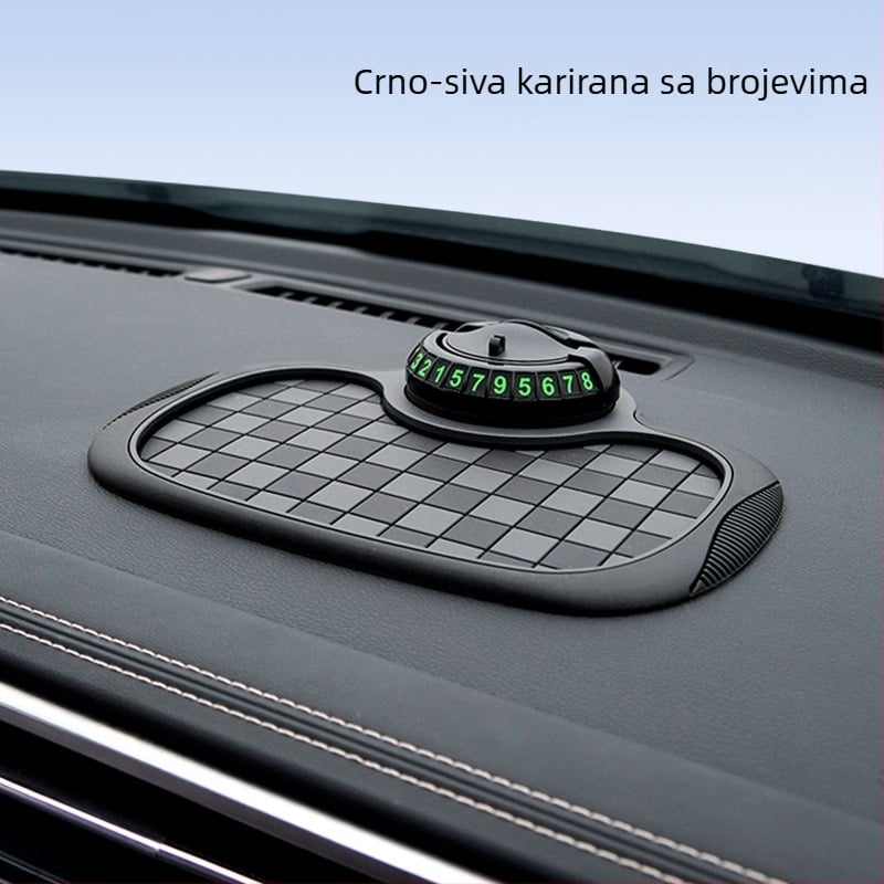 Antislip podloga za ploču automobila s držačem za telefon i skrivenim spremnikom za karticu za parkiranje