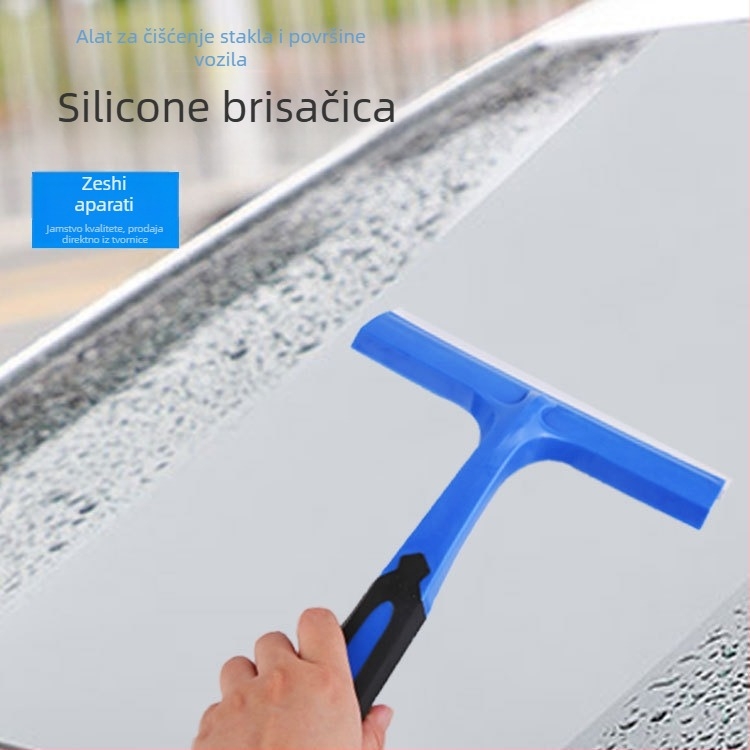 Silikonski čistač za staklo automobila – kućište od PP; TPR guma; silikonska škripa; brenda Ze shi; pogodno za staklo auta, lakirane površine i kućno čišćenje