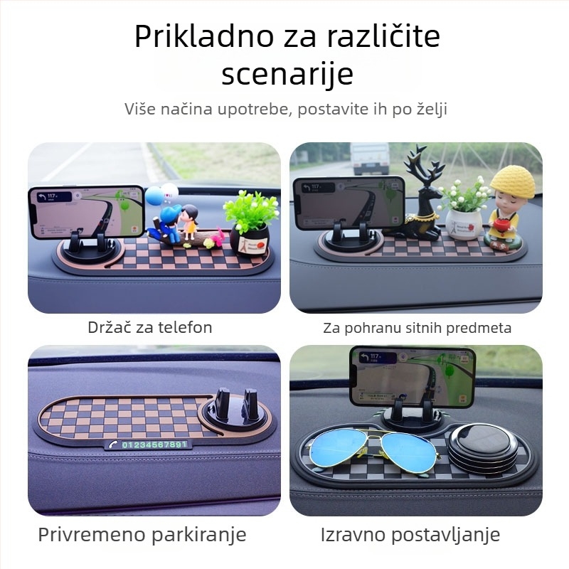 Automobilska protuklizna podloga s držačem za telefon na instrumentnoj ploči — višenamjenska ladica za pohranu | Materijal: smola | Marka: Ma lijiang | Lokacija: instrumentna ploča