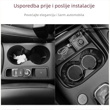 Automobilska podložnica za čašu s karikaturnim dizajnom, višenamjenski unutarnji tepih s pretincima, protuklizna, skladištenje — PVC materijal, prilagodba i tiskanje logotipa