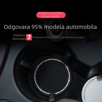 Automobilska podložnica za čašu s karikaturnim dizajnom, višenamjenski unutarnji tepih s pretincima, protuklizna, skladištenje — PVC materijal, prilagodba i tiskanje logotipa