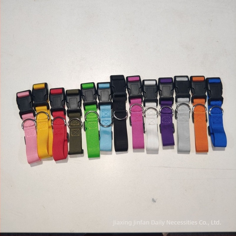 Set ogrlice i povodca za pse - najlon, monohromatski uzorak, ležerni stil, Jinfan