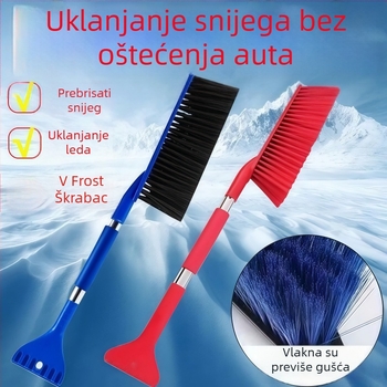 Huatu auto snježna četka – nehrđajući čelik, odmrzivač prozora, škrabica leda
