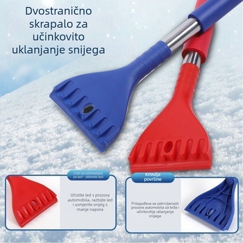 Huatu auto snježna četka – nehrđajući čelik, odmrzivač prozora, škrabica leda