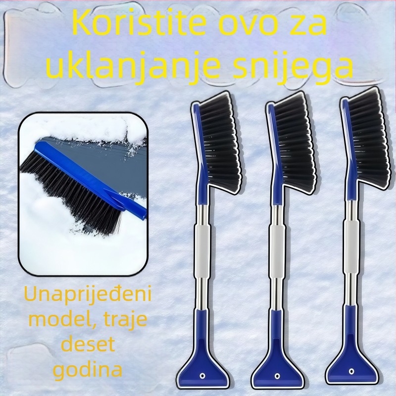 Huatu auto snježna četka – nehrđajući čelik, odmrzivač prozora, škrabica leda