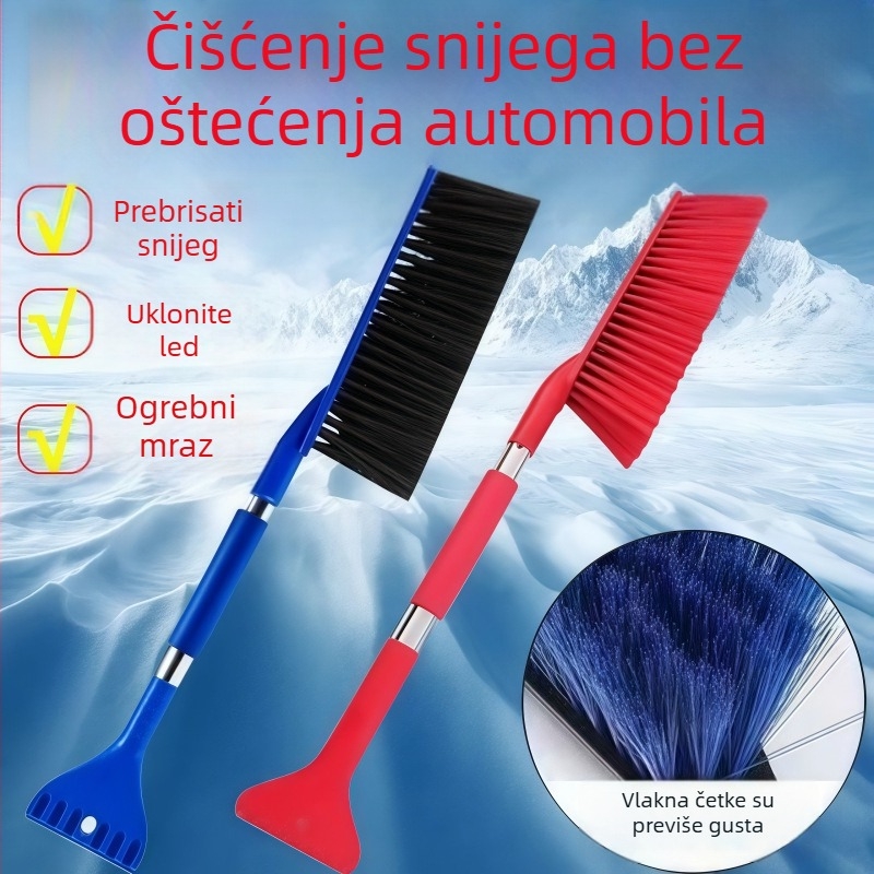 Huatu auto snježna četka – nehrđajući čelik, odmrzivač prozora, škrabica leda