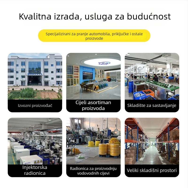 Yihu Visokotlačna vodena pištolj za pranje automobila, glava od aluminijske legure s bakreno-nikl premazom, ručka od aluminijske legure, domet prskanja 10–15 m, pogodna za pranje auta, ispiranje podova i zalijevanje cvijeća