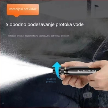 Visokotlačni pištolj za pranje automobila s glavom i drškom od inženjerskih plastika, domet raspršivanja 20, masa 200 g, pogodan za pranje automobila i zalijevanje cvijeća