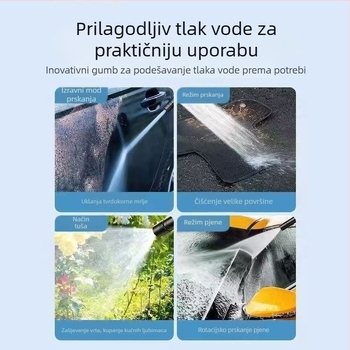 Visokotlačni pištolj za pranje automobila s glavom i drškom od inženjerskih plastika, domet raspršivanja 20, masa 200 g, pogodan za pranje automobila i zalijevanje cvijeća