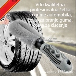 Četka za čišćenje središta kotača s protukliznom mekanom drškom, žičana četka za felge, anti-smrzavanje, višenamjenski alat za čišćenje guma i felgi