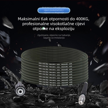 Visokotlačni alat za deblokiranje cijevi za kućnu upotrebu – najlon i nehrđajući čelik, 1,0 kg, sučelje od cinkovog legura, mlaznica od aluminijskog legura