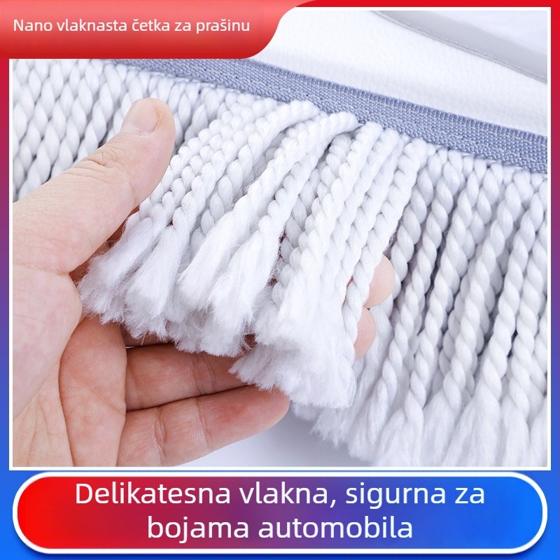 Mop za čišćenje automobila s teleskopskom ručkom, tijelo od legure, mekane dlačice, bez dlačica
