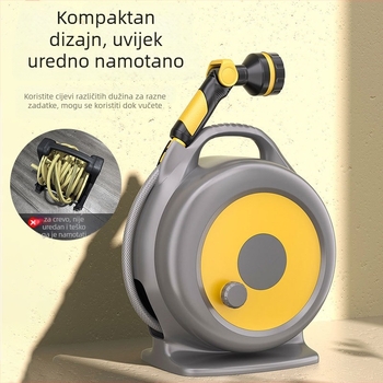 Lexia Vrtni alat za zalijevanje — Višefunkcionalni vodeni pištolj za zalijevanje cvijeća, pranje automobila i povrća, s pohranom