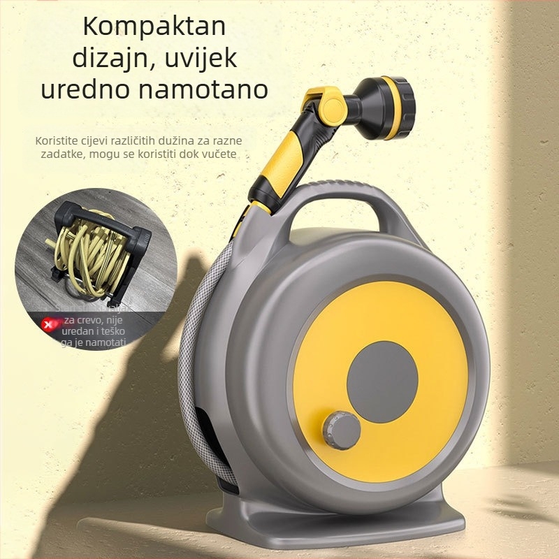 Lexia Vrtni alat za zalijevanje — Višefunkcionalni vodeni pištolj za zalijevanje cvijeća, pranje automobila i povrća, s pohranom