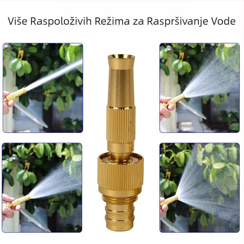 Aluminijski integrirani pištolj za prskanje za vrt; glava pištolja i ručka od legure; raspršivanje 10-15; tlak vode 10