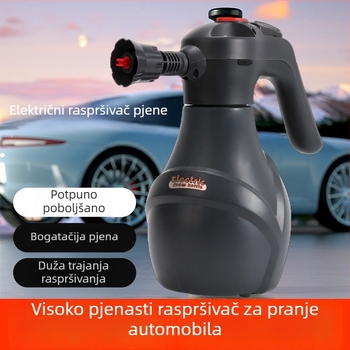 Pena za pranje automobila, bežično punjenje, visok tlak, PA tijelo i litijska baterija, mlaznica u obliku ventilatora