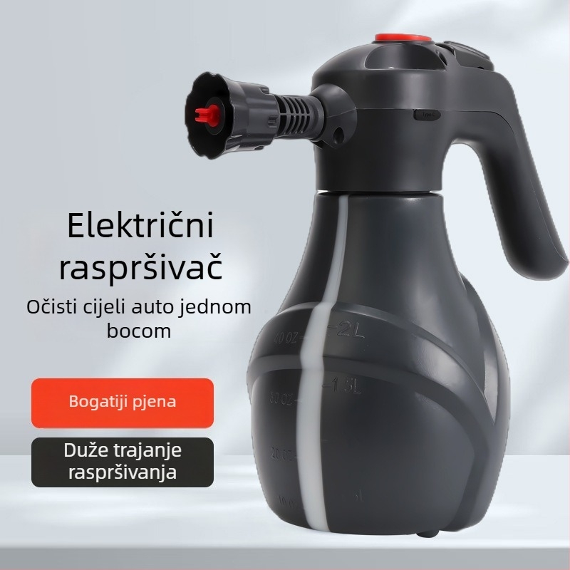 Pena za pranje automobila, bežično punjenje, visok tlak, PA tijelo i litijska baterija, mlaznica u obliku ventilatora