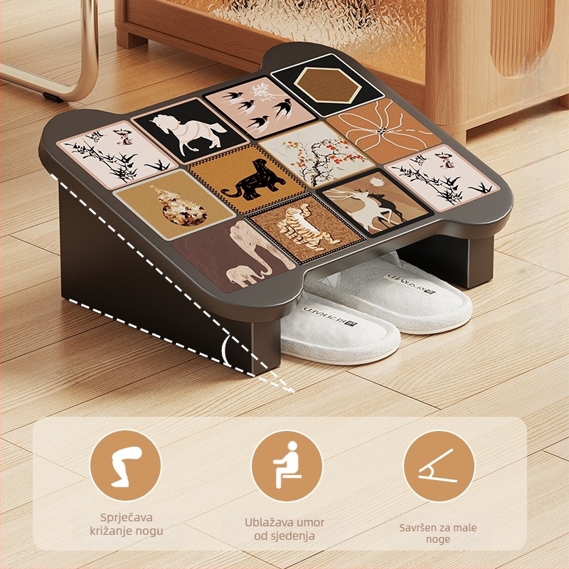 Podloga za stopala za uredsku radnu postaju, moderne minimalistički dizajn, konstrukcija od guste ploče i drvenim jezgramom (Model 2236199459588147840)