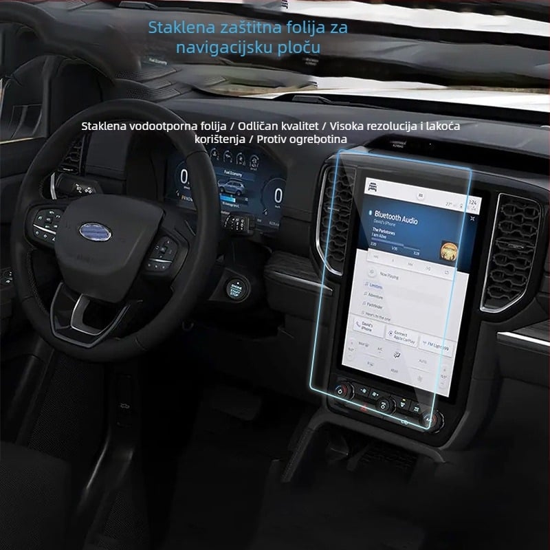 Stakleni zaštitni film za Ford navigacijski zaslon – otporan na ogrebotine i habanje, otporan na otiske prstiju