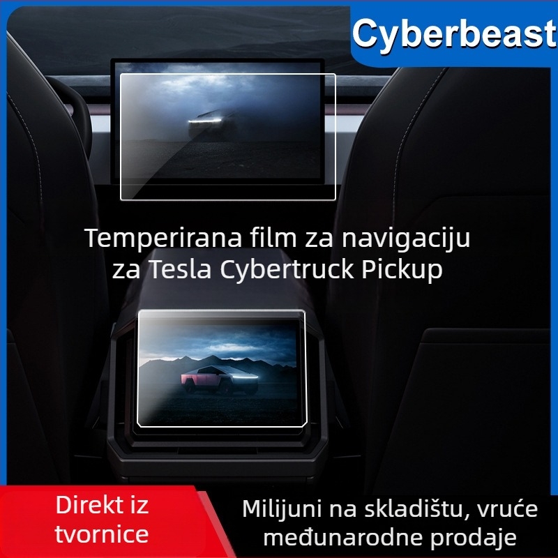 Tesla Cybertruck navigacijski zaslon zaštitno staklo od kaljenog stakla, otporno na ogrebotine, otporno na otiske prstiju