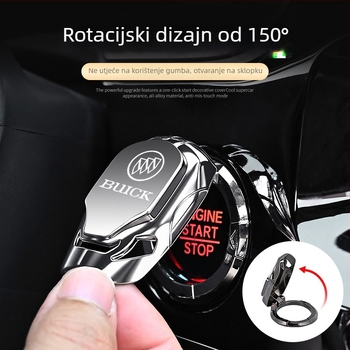 Runya Naljepnica za gumb za modifikaciju automobila - unutarnja zaštita poklopca starta, plastika + nehrđajući čelik, prilagodba i ispis logotipa