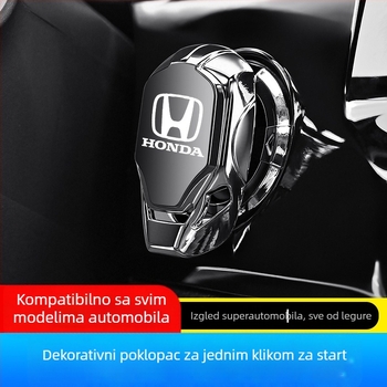 Runya Naljepnica za gumb za modifikaciju automobila - unutarnja zaštita poklopca starta, plastika + nehrđajući čelik, prilagodba i ispis logotipa