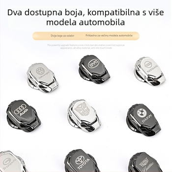 Runya Naljepnica za gumb za modifikaciju automobila - unutarnja zaštita poklopca starta, plastika + nehrđajući čelik, prilagodba i ispis logotipa