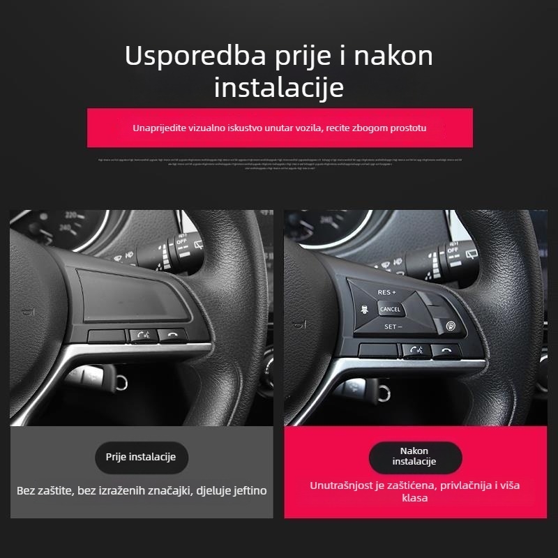 Dekorativna naljepnica za tipku volana za Nissan Sylphy, Qashqai i Teana – plastika; Marka: Drugo; Kompatibilno s: Sylphy, Qashqai, Teana