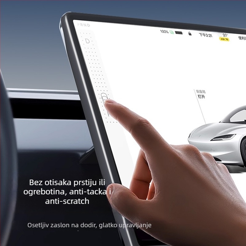 Unutarnji film za Tesla centar konzolu s zaštitnim okvirom i integriranim filmom – lijepljenje, univerzalni model