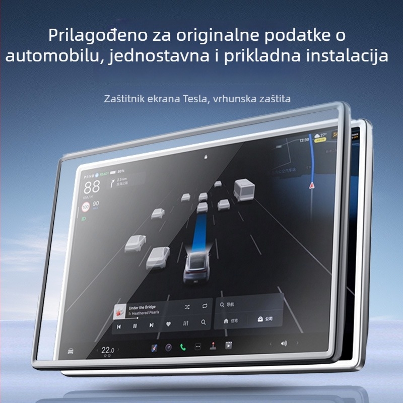 Unutarnji film za Tesla centar konzolu s zaštitnim okvirom i integriranim filmom – lijepljenje, univerzalni model