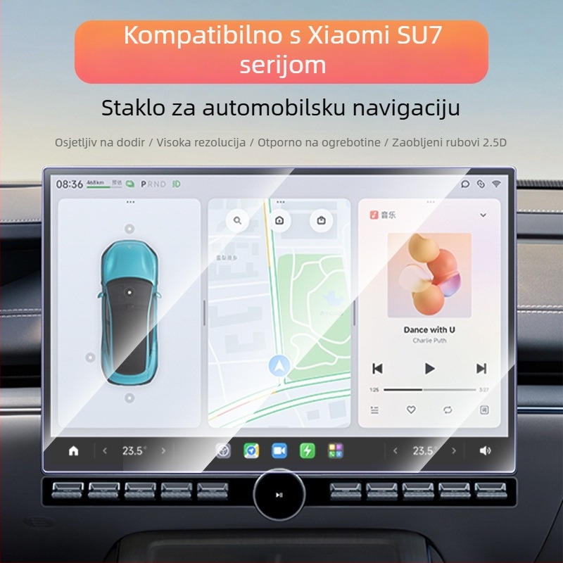 Zaštitno staklo zaslona automobila Xiaomi SU7 – kaljeno staklo, otporno na ogrebotine i habanje, premaz protiv otisaka prstiju, staklena folija za središnju navigacijsku ploču