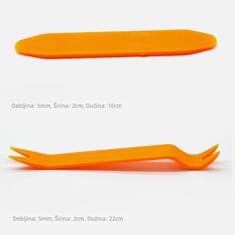 Plastični alat za unutrašnjost automobila i demontažu audio sustava (jednodijelni oblik; PP materijal; pozicija navigacijskog zaslona; opći automobilski modeli)