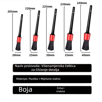 Kružna četka za pranje automobila, četka za detalje za proreze, plastična, 5-dijelni set, Record work, Kôd proizvoda: Jb-a-091
